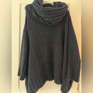 Oversized Cowl Neck Black Sweater
